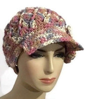 Crochet hat, cotton beanie, woman size, The garden of roses hat