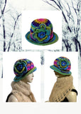 THE GREEN ÑUSTA  (an Inca princess in Quechua) HAT, handmade beanie, crochet hat, woman's size, cloché hat.