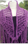Crochet purple cotton pima shawl, handmade shawl, boho chic, The summer grapes shawl
