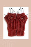 THE BRICK FINGERLESS GLOVES, handmade crochet alpaca fingerless gloves, size 8, woman size.