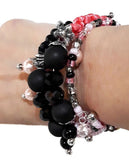 Beaded and macrame coil wrap bracelet, handmade, boho style, hippie, The flowers  bracelet,