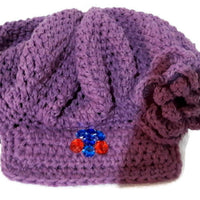 Newsboy crochet hat, purple cotton, woman size, The purple hat