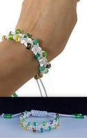 Handmade macrame bracelet, beaded bracelet, seed beads, white, nylon cord, The anemone bracelet