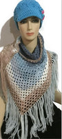 Mandala shawl, crochet shawl, boho chic style, handmade shawl, The bouquet of flowers shawl
