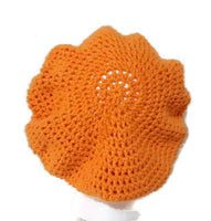 The carrot hat, handmade crochet cotton beanie with cap, woman size,