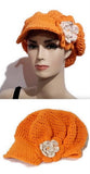 The carrot hat, handmade crochet cotton beanie with cap, woman size,