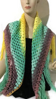 Mandala shawl, crochet shawl, handmade shawl, boho chic shawl, The gold tulip shawl