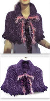 Handmade knit alpaca capelet, shoulder warmer, purple alpaca, The grapes capelet.
