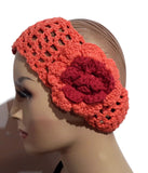 Crochet headband, cotton headband, orange headband, handmade headband, The orange headband
