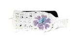 Crochet headband, white cotton yarn, headband with purple crochet flower, The purple flower headband, handmade