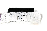 Crochet headband, white cotton yarn, headband with purple crochet flower, The purple flower headband, handmade
