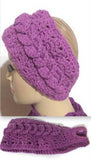 Crochet headband, purple cotton, handmade, woman size, The purple headband