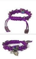 Macrame art, beaded macrame wrap, adjustable clasp, The purple rose bracelet