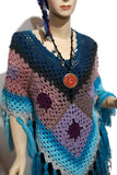 Hippie red pendant knotted beaded necklace, The red pendant necklace, handmade