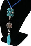 Drop turquoise stone pendant, blue paracord, the turquoise teardrop necklace