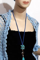 Drop turquoise stone pendant, blue paracord, the turquoise teardrop necklace