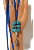 Drop turquoise stone pendant, blue paracord, the turquoise teardrop necklace