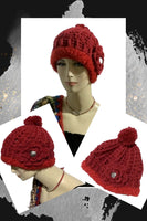 THE RED ALPACA HAT, crochet beanie hat, woman's size 23.5, for cold weather, for her, valentine's day gift