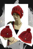 THE RED ALPACA HAT, crochet beanie hat, woman's size 23.5, for cold weather, for her, valentine's day gift
