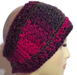 Green, purple, fuchsia ear warmer, crochet headband, woman size, THE LUSH ORCHID HEADBAND, must-have, holiday gift